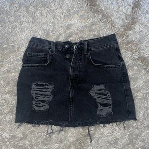 Black Denim Skirt